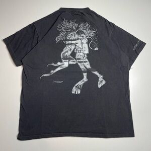 Vintage 90’s Florida Ocean Diving Freaky Mermaid Graphic Black Faded T-shirt XL